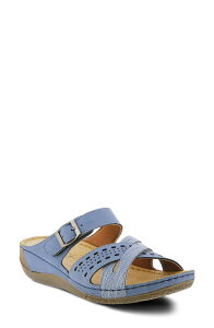 �t���N�T�X ���f�B�[�X �V���[�Y �q�[�� �T���_�� Flexus by Spring Step Denia Slide Sandal Blue �u���[
