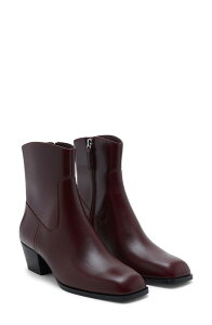 �}���S ���f�B�[�X �V���[�Y �u�[�c�E���C���u�[�c �A���N�� MANGO Square Toe Ankle Bootie Burgundy �o�[�K���f�B