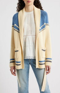 �U�E�O���[�g ���f�B�[�X �A�E�^�[ �p�[�J�[�E�X�E�F�b�g �J�[�f�B�K�� THE GREAT. & Stetson The Western Riding Cardigan Robin Blue �u���[
