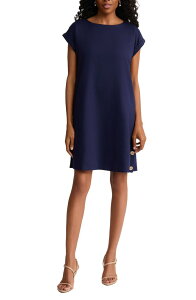 �W���[���Y�j���[���[�N ���f�B�[�X �g�b�v�X �����s�[�X ���l�� Jones New York Side Button Linen Blend Shift Dress Pacific Navy �l�C�r�[