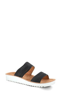 �t���N�T�X ���f�B�[�X �V���[�Y �q�[�� �J�b�g�A�E�g �T���_�� Flexus by Spring Step Bayshore Crystal Cutout Slide Sandal Black �u���b�N
