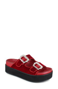 �W�W ���f�B�[�X �V���[�Y �T���_�� �v���b�g�t�H�[�� ZIGI Rosalinda Platform Slide Sandal Red ���b�h