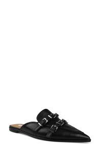 �W�W ���f�B�[�X �V���[�Y �p���v�X ZIGI Roussih Pointed Toe Mule Black Leather �u���b�N