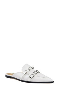 �W�W ���f�B�[�X �V���[�Y �p���v�X ZIGI Roussih Pointed Toe Mule White Leather �z���C�g