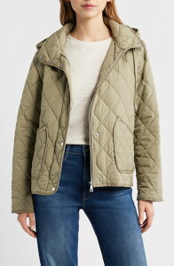 �x���i���h ���f�B�[�X �A�E�^�[ �W���P�b�g�E�u���]�� �L���e�B���O Bernardo Diamond Quilted Jacket with Removable Hood Olive Stone �I���[�u