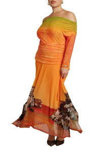 �G���N�C ���f�B�[�X �g�b�v�X �����s�[�X ���b�V�� ELOQUII Photo Real Mesh Dress Earthy Glow