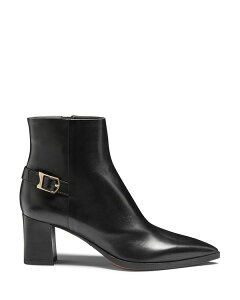 �T���g�[�j ���f�B�[�X �V���[�Y �u�[�c�E���C���u�[�c �A���N�� ���U�[ �q�[�� Santoni Women's Leather Mid-Heel Ankle Boot with Decorative Buckle Black �u���b�N