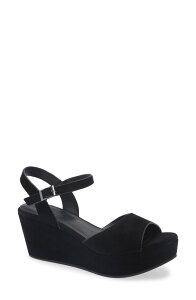 �V���R���u���[ ���f�B�[�X �V���[�Y �q�[�� �v���b�g�t�H�[�� �T���_�� Chocolat Blu Winka Platform Wedge Sandal Black Suede �u���b�N