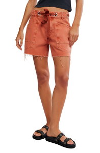 �t���[�s�[�v�� ���f�B�[�X �{�g���X �f�j���p���c �V���[�g�p���c Free People Moxie Mid Rise Beltedrawstring Cutoff Denim Shortsunset �f�j��