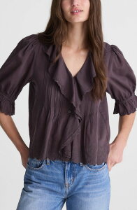 ���C�h�E�F�� ���f�B�[�X �g�b�v�X �V���c Madewell The Blaire Top Chocolate Plum �v����