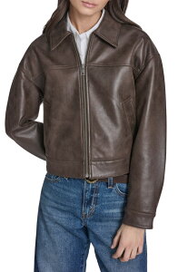���[�o�C�X ���f�B�[�X �A�E�^�[ �W���P�b�g�E�u���]�� ���U�[ �t�F�C�N���U�[ Levi's Faux Leather Zip Jacket Dark Brown Faux Suede �u���E��