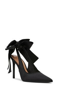 �X�e�B�[�u �}�f�� ���f�B�[�X �V���[�Y �p���v�X Steve Madden Teacup Slingback Pointed Toe Pump Black Satin �u���b�N
