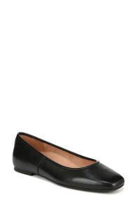 �o�C�I�j�b�N ���f�B�[�X �V���[�Y �p���v�X Vionic Orinda Square Toe Flat Black Leather �u���b�N