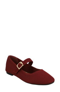 �~�A ���f�B�[�X �V���[�Y �p���v�X �j�b�g MIA Brita-C Knit Mary Jane Flat Burgundy �o�[�K���f�B