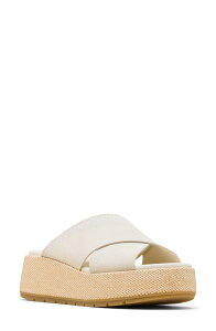 �\���� ���f�B�[�X �V���[�Y �T���_�� �v���b�g�t�H�[�� SOREL Sunpeak Platform Slide Sandal Chalk/ Gum 16 �`���[�N