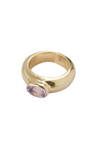 �A���W�F���g���B�[���H ���f�B�[�X �A�N�Z�T���[ �w�� Argento Vivo Sterling Silver Oval Stone Chunky Ringold /Amethyst �S�[���h