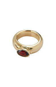 �A���W�F���g���B�[���H ���f�B�[�X �A�N�Z�T���[ �w�� Argento Vivo Sterling Silver Oval Stone Chunky Ringold /Garnet �S�[���h