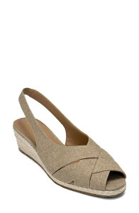 �G�A���\�[���Y ���f�B�[�X �V���[�Y �T���_�� ���l�� Aerosoles Roberta Linen Slingback Espadrille Wedge Sandal Dark Linen