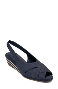 �G�A���\�[���Y ���f�B�[�X �V���[�Y �T���_�� ���l�� Aerosoles Roberta Linen Slingback Espadrille Wedge Sandal Navy Linen �l�C�r�[