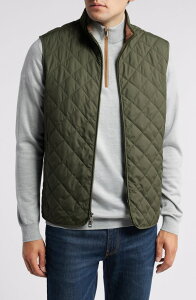 �s�[�^�[�E�~���[ �����Y �A�E�^�[ �W���P�b�g�E�u���]�� �L���e�B���O �x�X�g Peter Millar Essex Wateresistant Quilted Vest Dark Olive �I���[�u