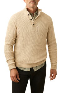 �t�@���e�B �����Y �A�E�^�[ �p�[�J�[�E�X�E�F�b�g �Z�[�^�[ �R�b�g�� Faherty Quarter Button Organicotton & Cashmere Sweater Alpine Khaki �J�[�L