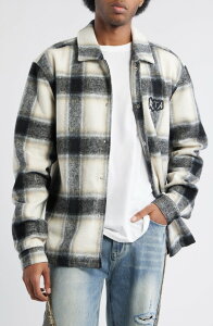 �A�[���e�B�[�G�[ �����Y �A�E�^�[ �W���P�b�g�E�u���]�� �O���t�B�b�N RtA Parlan Circuit Board Graphic Plaid Shacket Ivory Cross Circuit Board �A�C�{���[