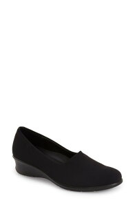 �G�R�[ ���f�B�[�X �V���[�Y �X���b�|���E���[�t�@�[ ECCO 'Felicia - Stretch' Wedge Loafer Black Leather �u���b�N