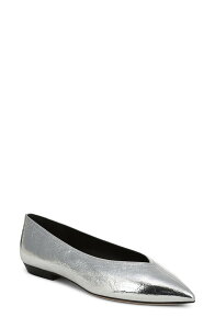 ���F���j�J �x�A�[�h ���f�B�[�X �V���[�Y �p���v�X Veronica Beard Bancroft Pointed Toe Flat Silver �V���o�[
