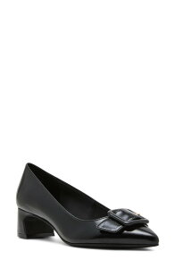�A���N���C�� ���f�B�[�X �V���[�Y �p���v�X Anne Klein Senara Buckle Pointed Toe Pump Black Crinkle �u���b�N