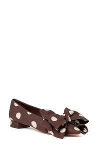 ���t���[ �����_�� ���f�B�[�X �V���[�Y �p���v�X �q�[�� Loefflerandall Noa Bow Pointed Toe Block Heel Pump Brown/ Cream Polka Dot �N���[��