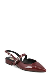 �~�A ���f�B�[�X �V���[�Y �p���v�X MIAree Pointed Toe Flat Burgundy �o�[�K���f�B
