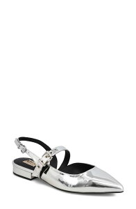�~�A ���f�B�[�X �V���[�Y �p���v�X MIAree Pointed Toe Flat Silver/ Black �u���b�N