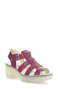 �t���C�����h�� ���f�B�[�X �V���[�Y �q�[�� �T���_�� Fly London Terf Lug Sole Sandal Berry