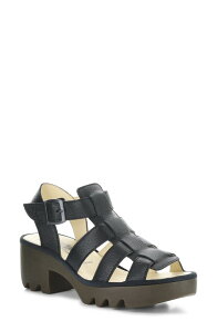 �t���C�����h�� ���f�B�[�X �V���[�Y �q�[�� �T���_�� Fly London Terf Lug Sole Sandal Black �u���b�N
