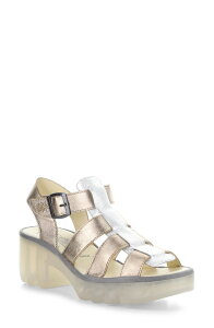 �t���C�����h�� ���f�B�[�X �V���[�Y �q�[�� �T���_�� Fly London Terf Lug Sole Sandal Sahara/ Silver �V���o�[