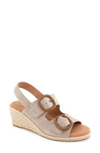 �W�F���g���\�E���Y ���f�B�[�X �V���[�Y �T���_�� �v���b�g�t�H�[�� Gentle Souls Greca Espadrille Slingback Platform Wedge Sandalight Mushroom Suede