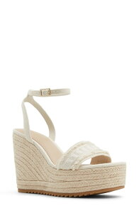 �A���h ���f�B�[�X �V���[�Y �T���_�� �v���b�g�t�H�[�� �A���N�� ALDO Aberitram Ankle Strap Espadrille Platform Wedge Sandal Other White �z���C�g