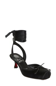 �N���X�`�����E���u�^�� ���f�B�[�X �V���[�Y �p���v�X ���[�X Christian Louboutin Cassia Lace-Up Slingback Pump Black/ Black �u���b�N