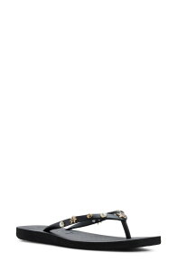 ���L�V�[ ���f�B�[�X �V���[�Y �T���_�� Roxy Hema Shell Stud Flip Flop Black �u���b�N