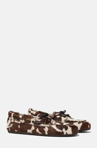�X�J���b�\ ���f�B�[�X �V���[�Y �X���b�|���E���[�t�@�[ SCAROSSO Avery Boat Shoes Cow Print - Ponyhair - Calf