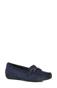 �W�F�I�b�N�X ���f�B�[�X �V���[�Y �X���b�|���E���[�t�@�[ Geox Annytah Waterproof Loafer Dark Blue Nubuck Leather �u���[