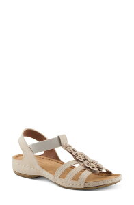 �t���N�T�X ���f�B�[�X �V���[�Y �q�[�� �t�����[�� �T���_�� �t�����[ Flexus by Spring Step Adede Floral T-Strap Sandal Beige �x�[�W��