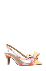 �W�F�C���j�[ ���f�B�[�X �V���[�Y �q�[�� �L���b�v J. Rene Calista Slingback Pointed Cap Toe Pump Clear/ Warm