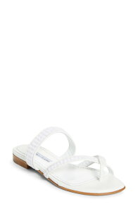 �}�m�� �u���j�N ���f�B�[�X �V���[�Y �T���_�� Manolo Blahnik Susa Crossover Sandal White �z���C�g