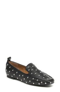 �P���V�[�_�b�K�[ ���f�B�[�X �V���[�Y �p���v�X Kelsi Dagger Brooklyn Finley Studded Square Toe Flat Black �u���b�N