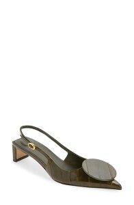 �W���N�G���X ���f�B�[�X �V���[�Y �p���v�X �q�[�� Jacquemus Les Duelo Mismatched Kitten Heel Slingback Pump Darkhaki 580 �J�[�L