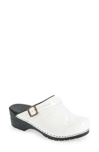 �T�j�[�^ ���f�B�[�X �V���[�Y �T���_�� �h�b�g�� �h�b�g Sanita Estelle Polka Dot Clog White �z���C�g