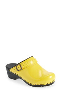 �T�j�[�^ ���f�B�[�X �V���[�Y �T���_�� �h�b�g�� �h�b�g Sanita Estelle Polka Dot Clog Yellow �C�G���[