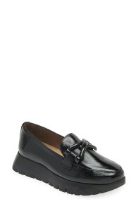�����_�[�Y ���f�B�[�X �V���[�Y �X���b�|���E���[�t�@�[ �v���b�g�t�H�[�� Wonders Ath-Leisure Platform Loafer Black Patent Lea �u���b�N
