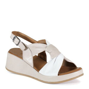 �f�B�o�g�D���[ ���f�B�[�X �V���[�Y �T���_�� ���U�[ �q�[�� Diba True KALA FLOWER Leather Wedge Heel Sandal White/Silver �z���C�g